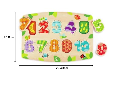 Hape E1404 Puzzle numeri legno pomelli primo apprendimento
