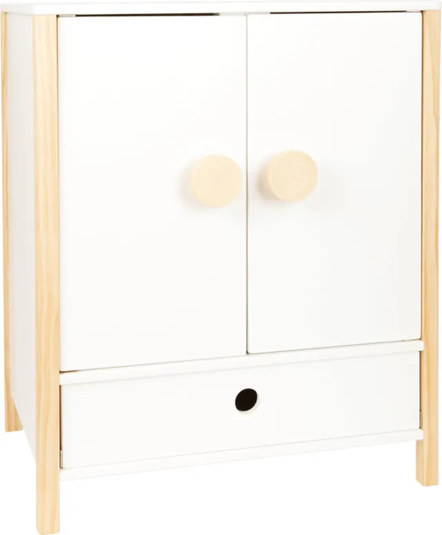 smallfoot Little Button Armadio Bambole Legno con Grucce e Cassetto