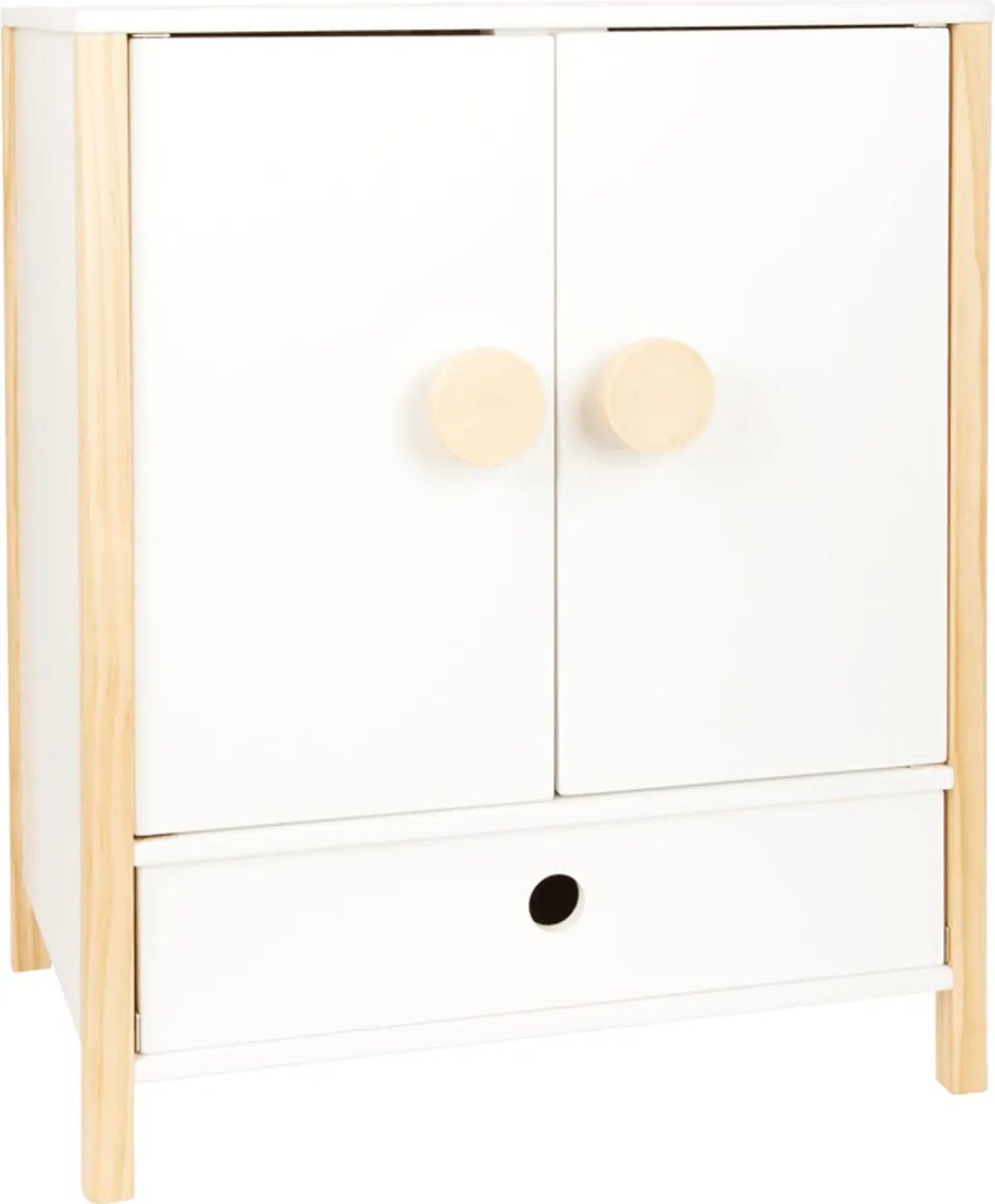 smallfoot Little Button Armadio Bambole Legno con Grucce e Cassetto
