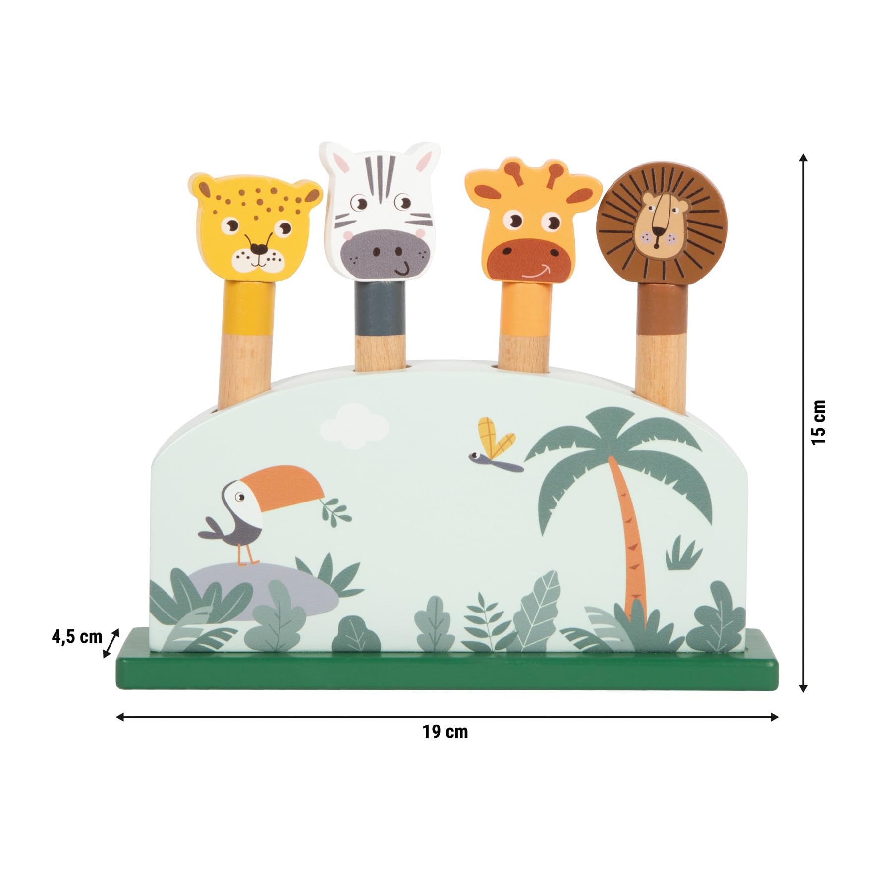 smallfoot Safari 12758 gioco impilabile 4 animali saltellanti