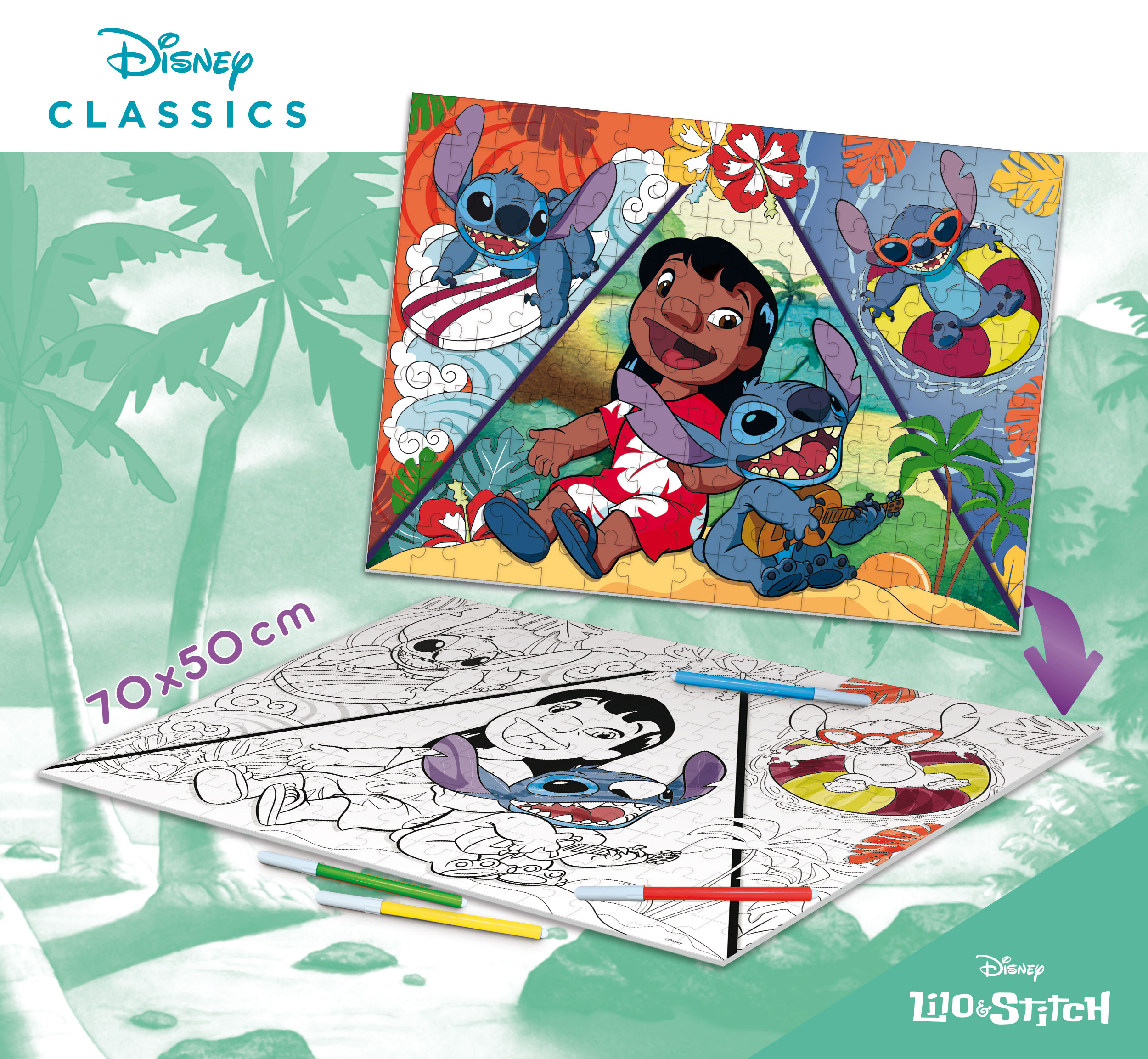 Lisciani Disney MaxiFloor 150 Lilo & Stitch puzzle bambini