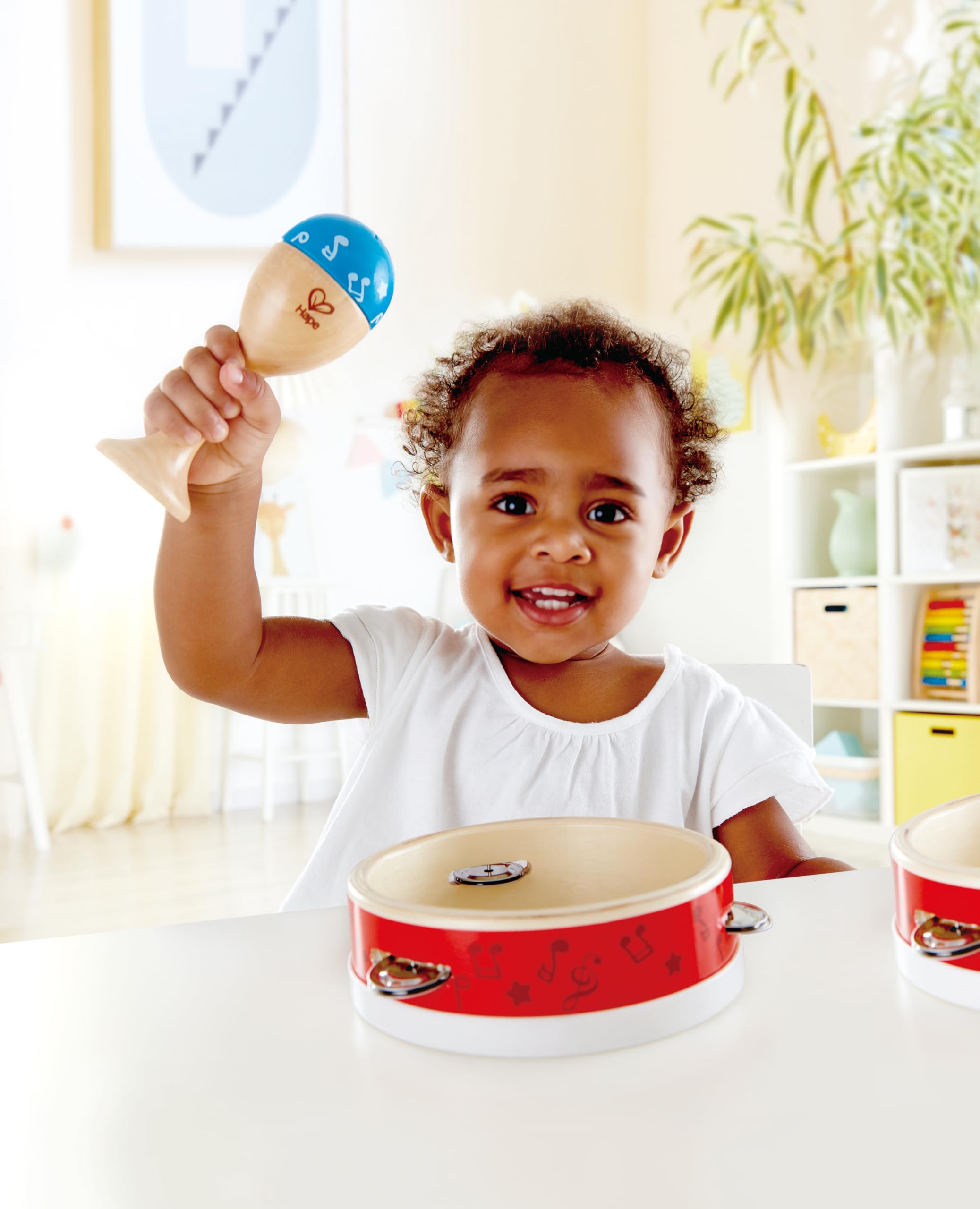 Hape set percussioni bambini strumenti musicali 3 pezzi 12 mesi
