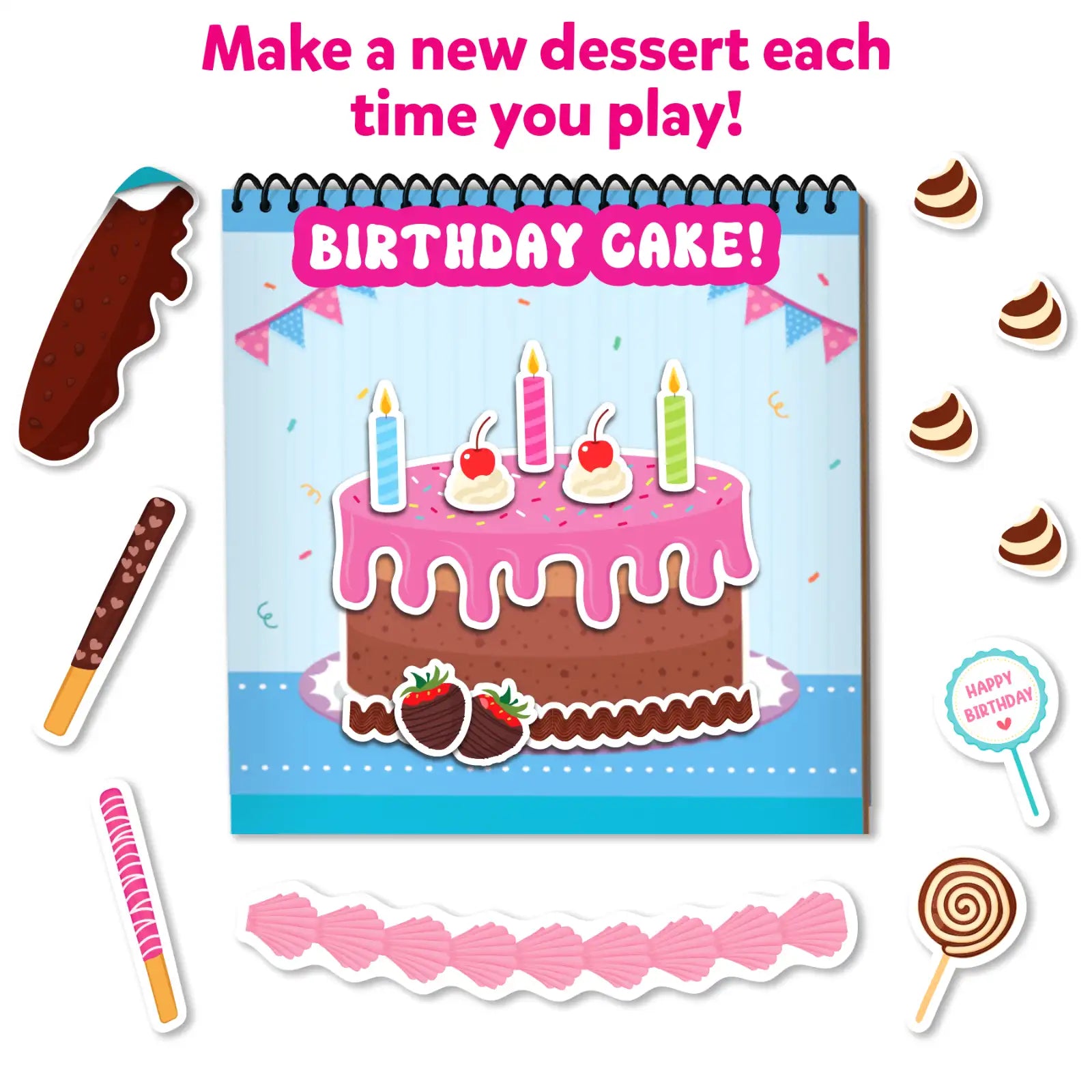 Skillmatics Peelies Dessert Chef libro adesivi 100+ dolci 3+