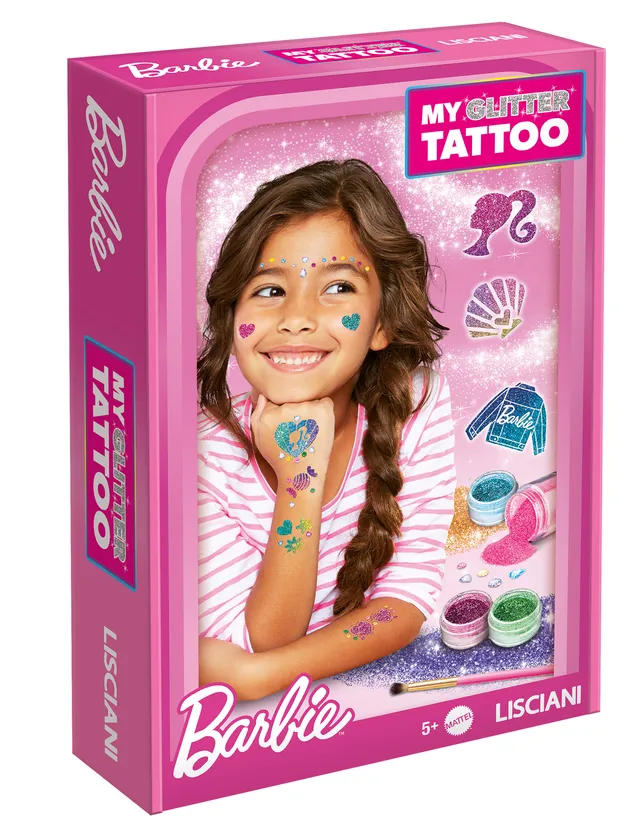 Lisciani Barbie My Glitter Tattoo kit tatuaggi con gemme