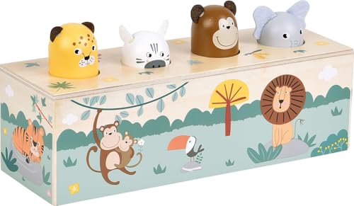 smallfoot Safari 12757 gioco pop-up legno sonoro da 1 anno