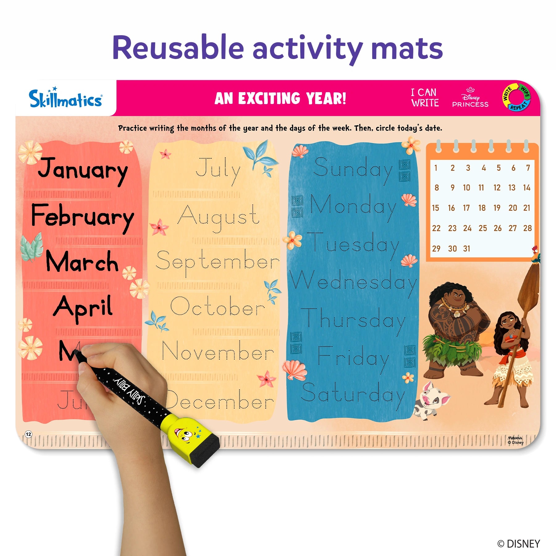 Skillmatics I Can Write Disney Princess schede cancellabili 3-6 anni