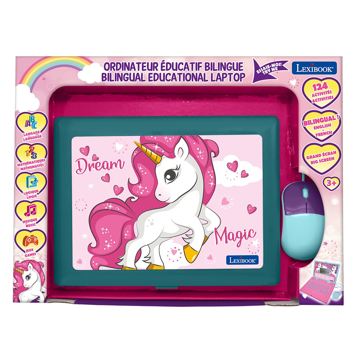 Lexibook Powerman JC598UNI computer educativo Unicorno rosa bilingue
