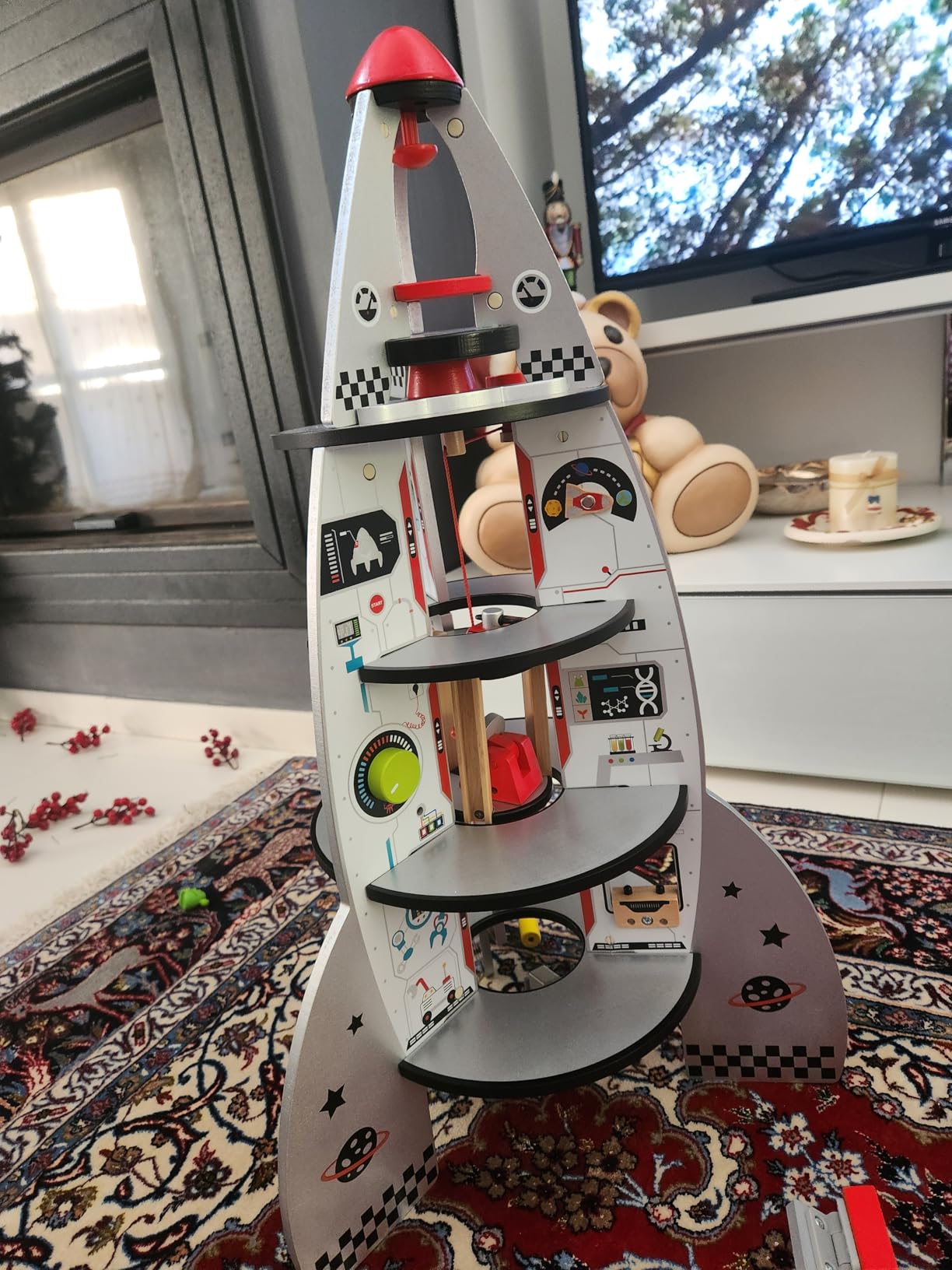 Hape Razzo Spaziale legno 4 piani gioco ruolo 20 pezzi