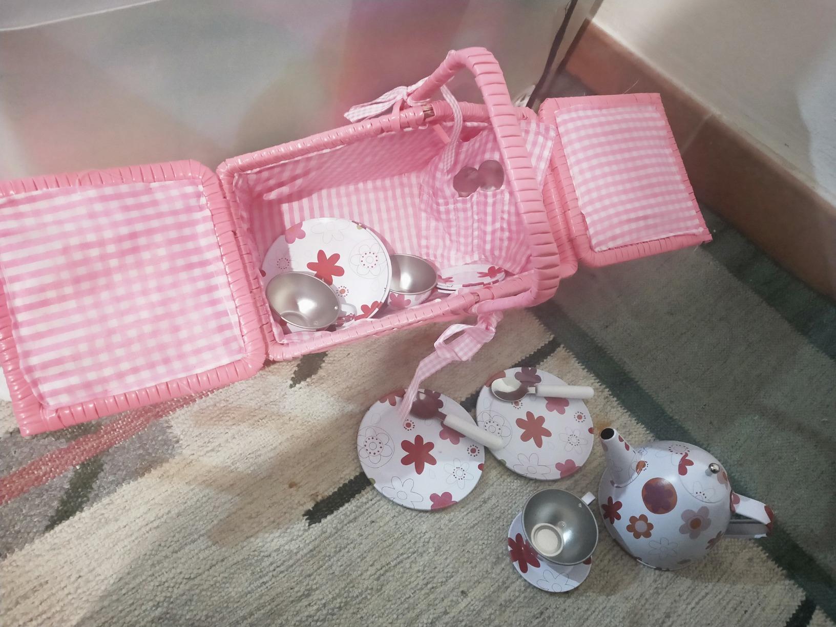 smallfoot cestino picnic fiori colorati 20 pezzi legno