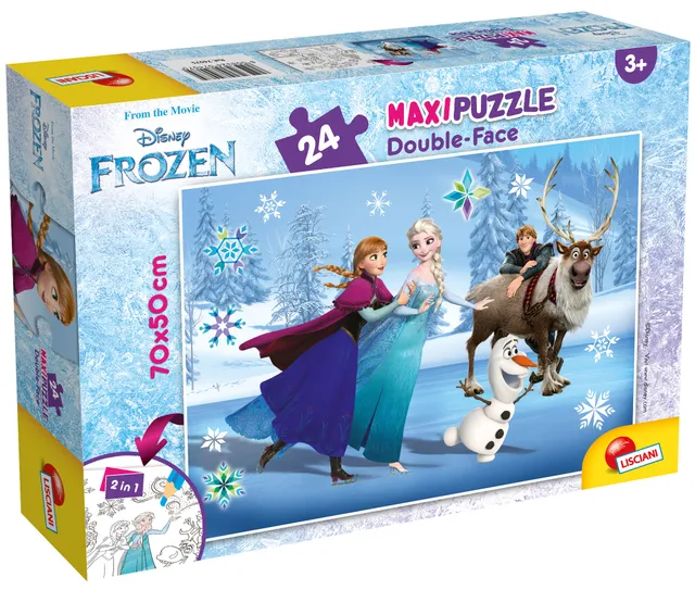 Lisciani Disney Maxi Floor 24 puzzle bambini Frozen double-face