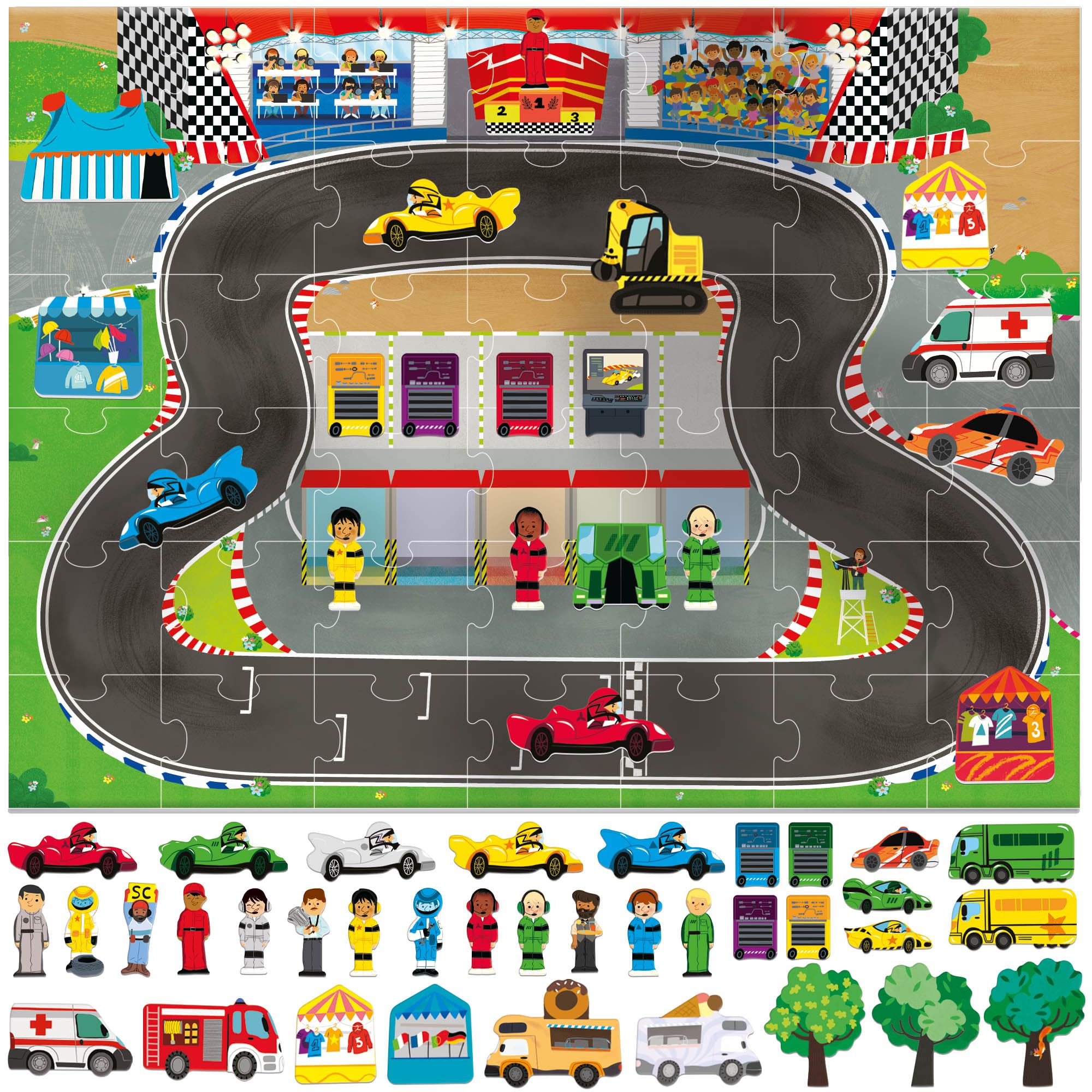 Headu Giant Playset Gran Prix puzzle gigante 42 pezzi 3+ anni