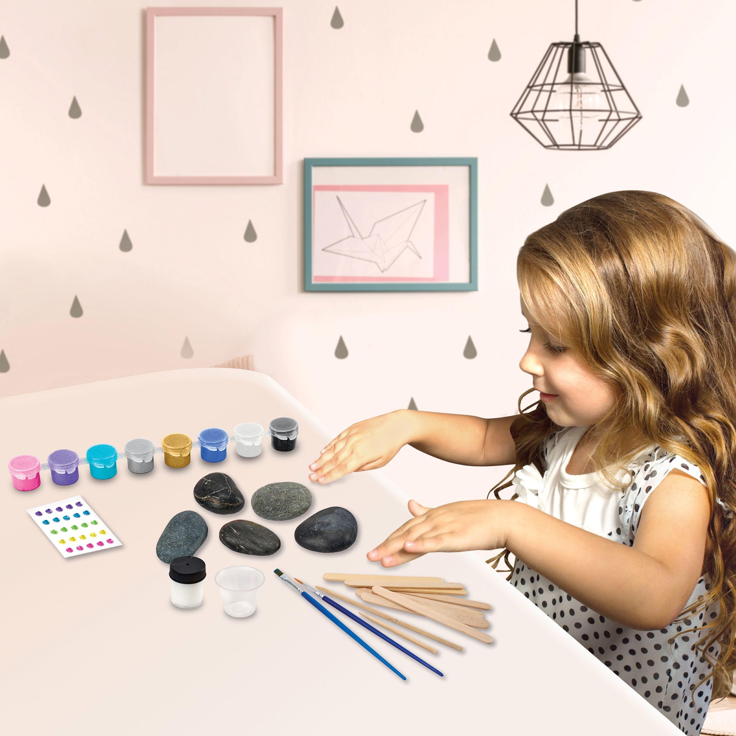 Lexibook CRSS1 kit pittura su pietre 8 colori metallici