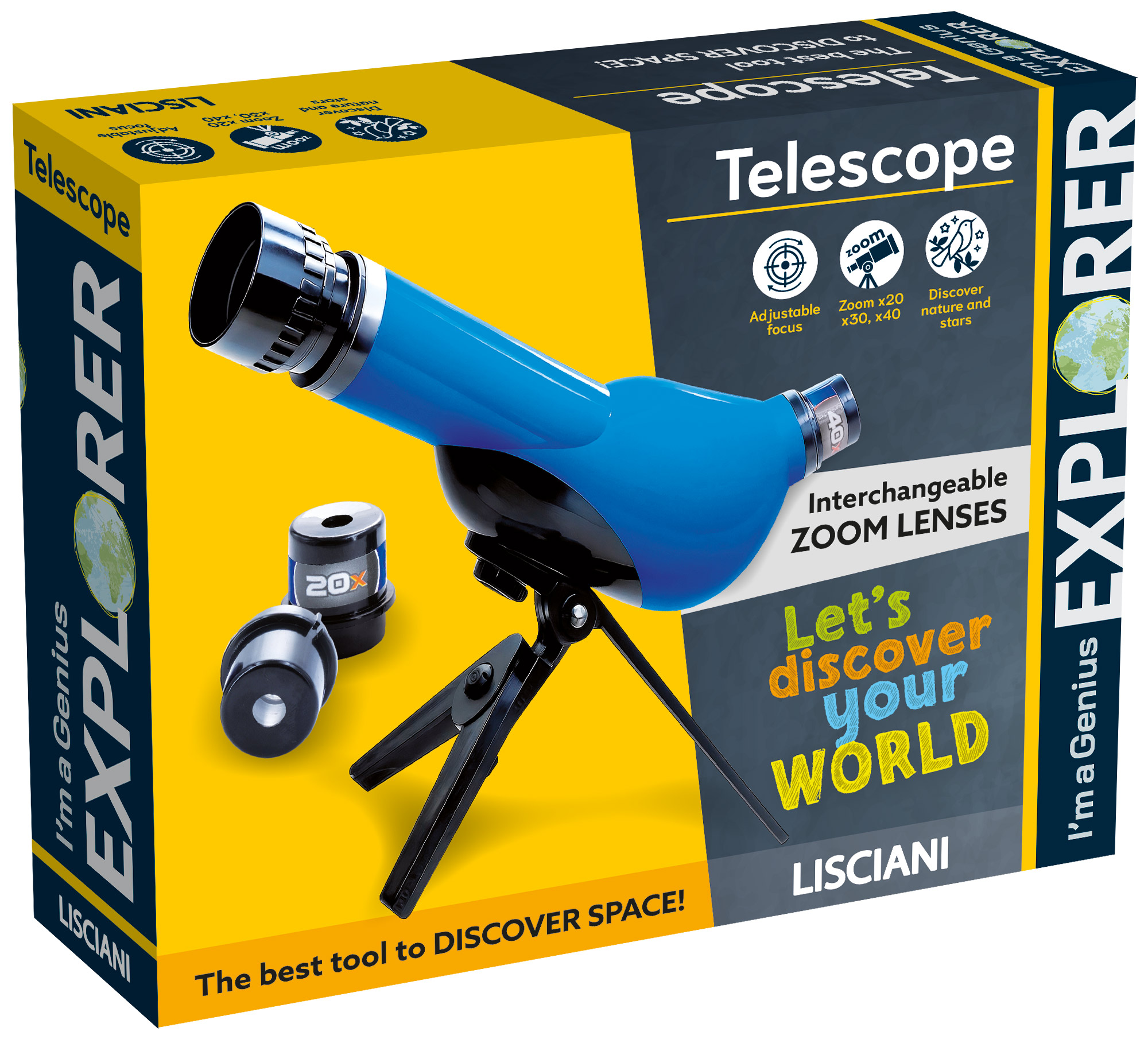 Lisciani I'm a Genius Explorer telescopio bambini stelle