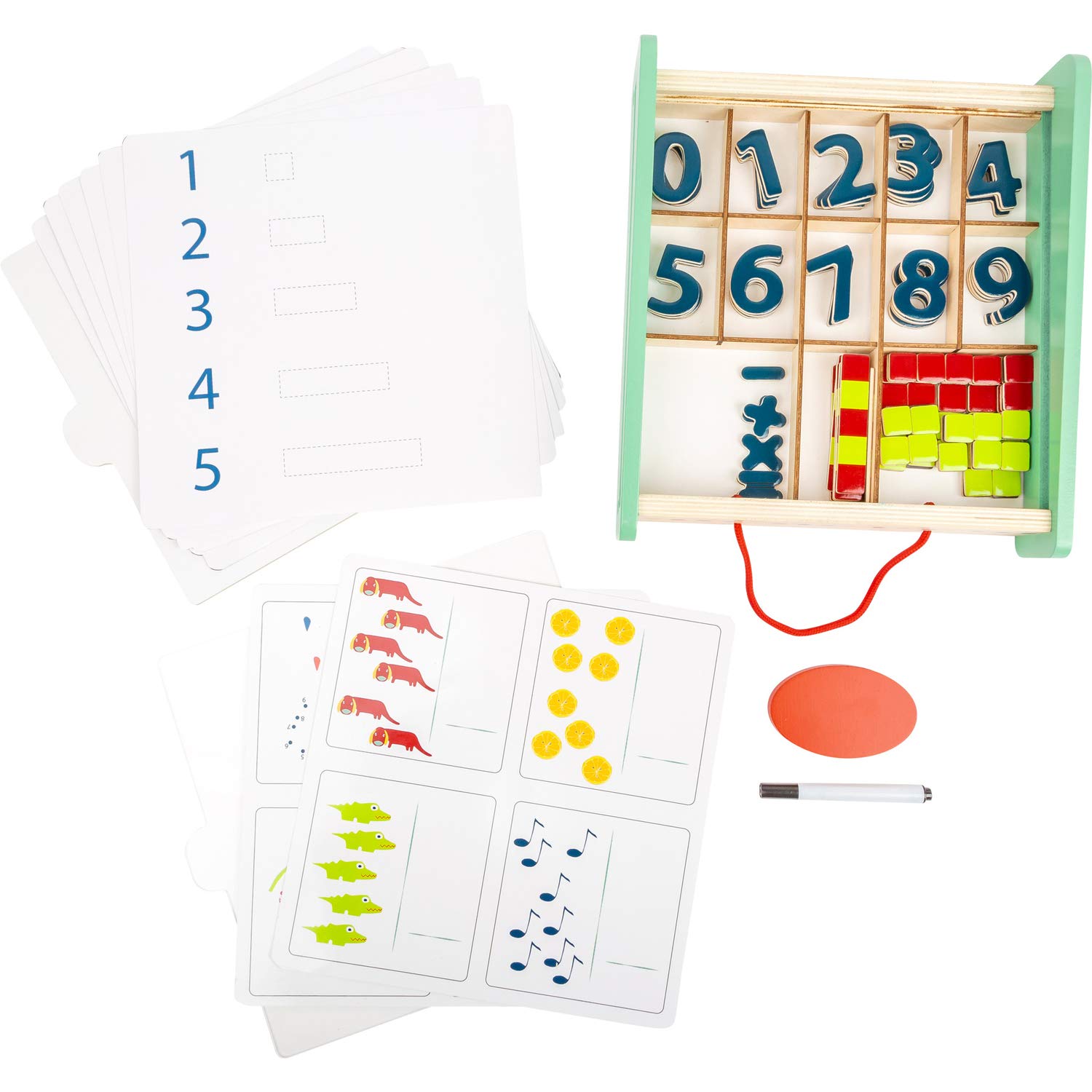 smallfoot 11461 scatola didattica legno matematica 140 pezzi
