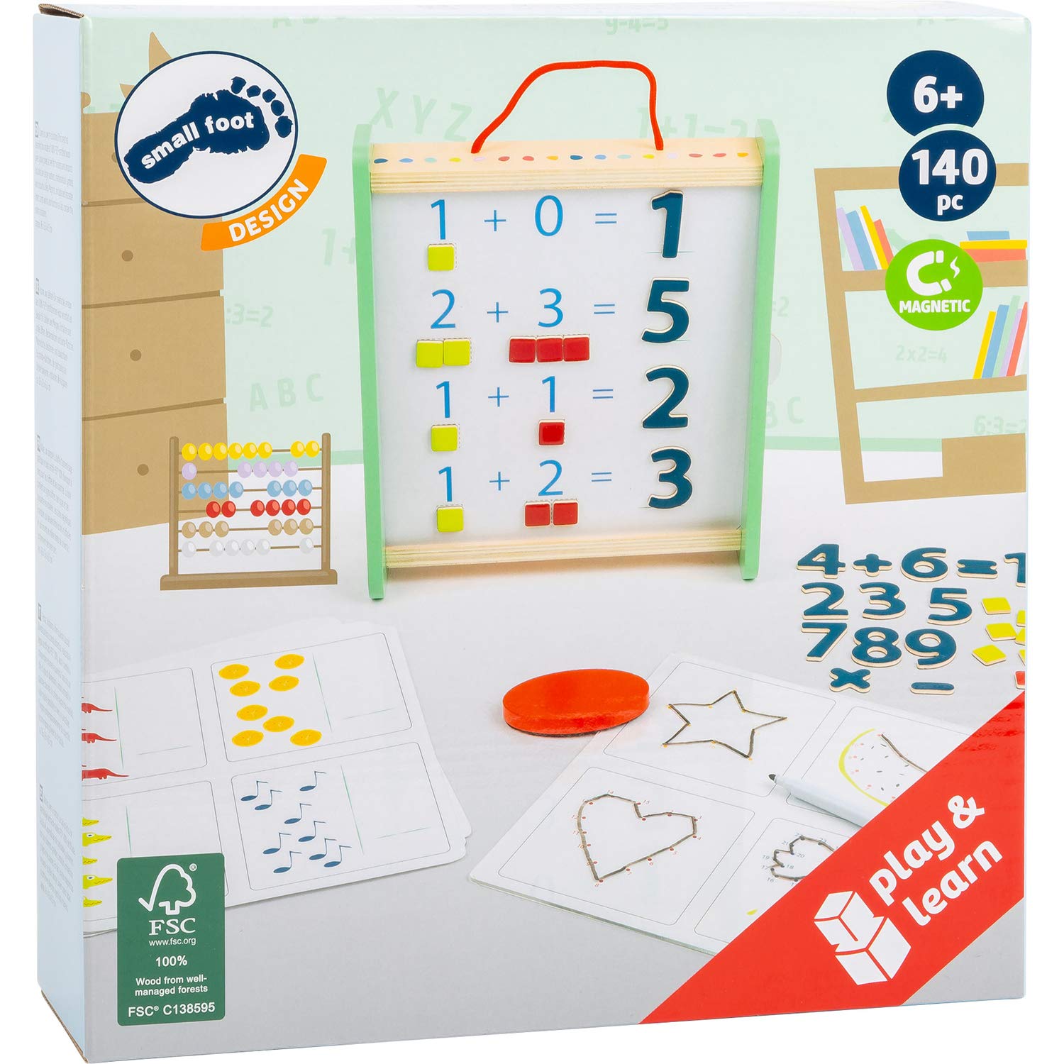 smallfoot 11461 scatola didattica legno matematica 140 pezzi