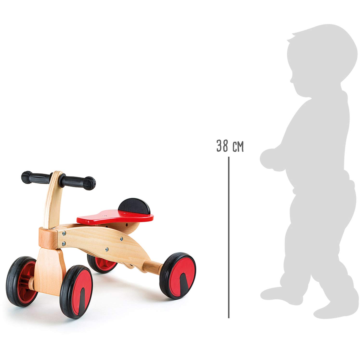smallfoot 10233 Bolide rosso primi passi legno con gomme