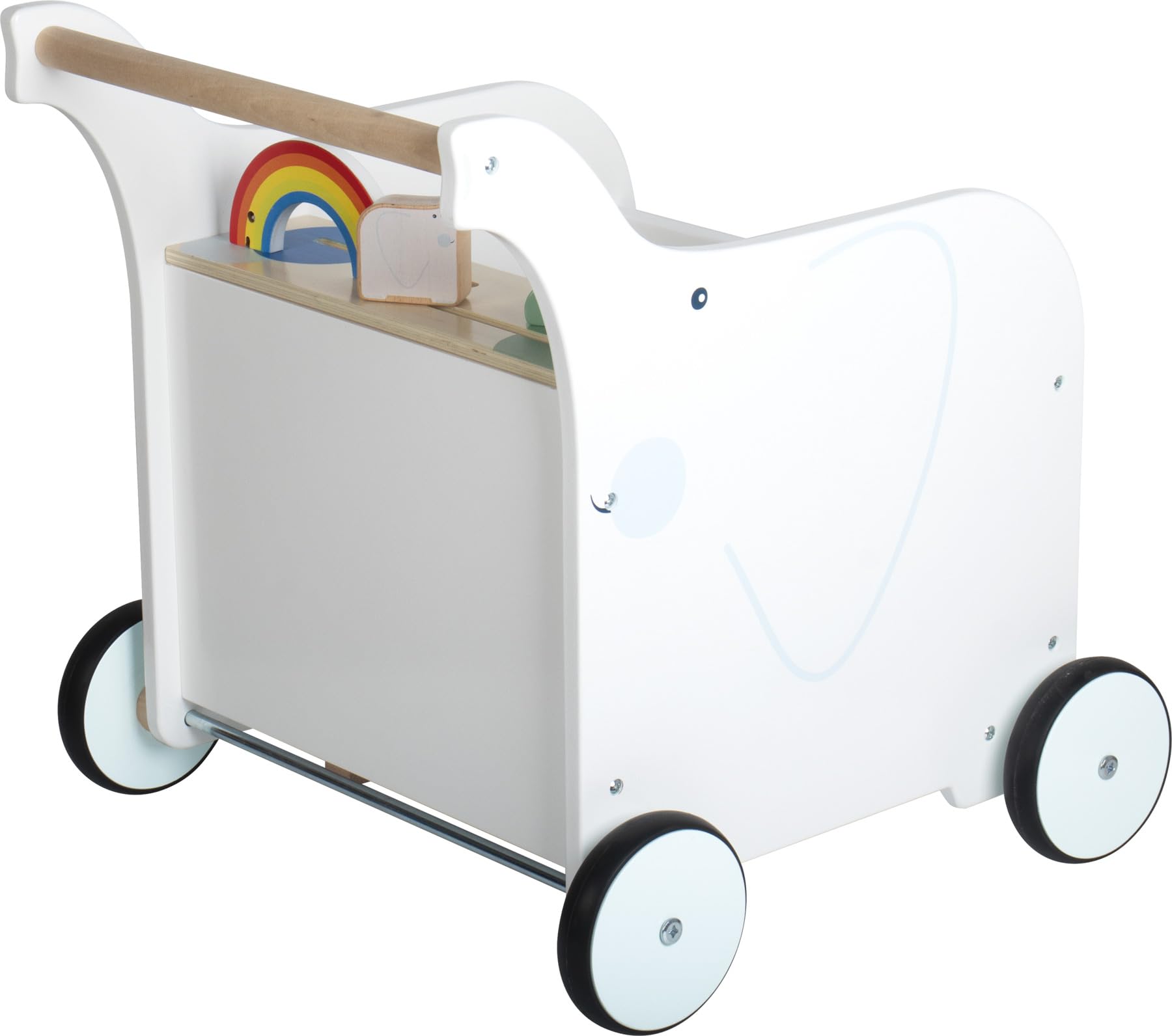 smallfoot 12535 Carrello Primi Passi Elefante in Legno con Freno