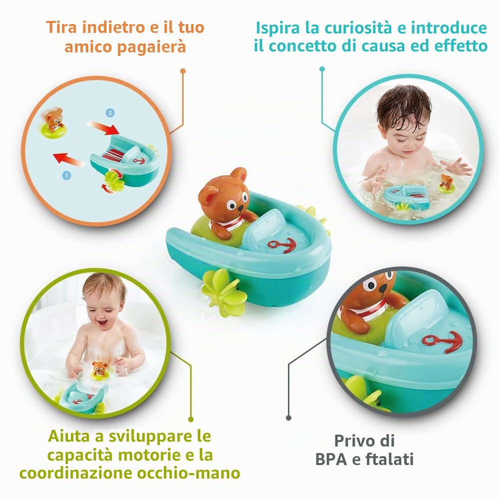 Hape E0217 barchetta bagnetto orso multicolore