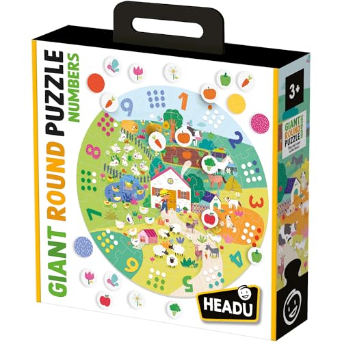 Headu Numbers Gioca e Conta puzzle bambini fattoria 37 pezzi