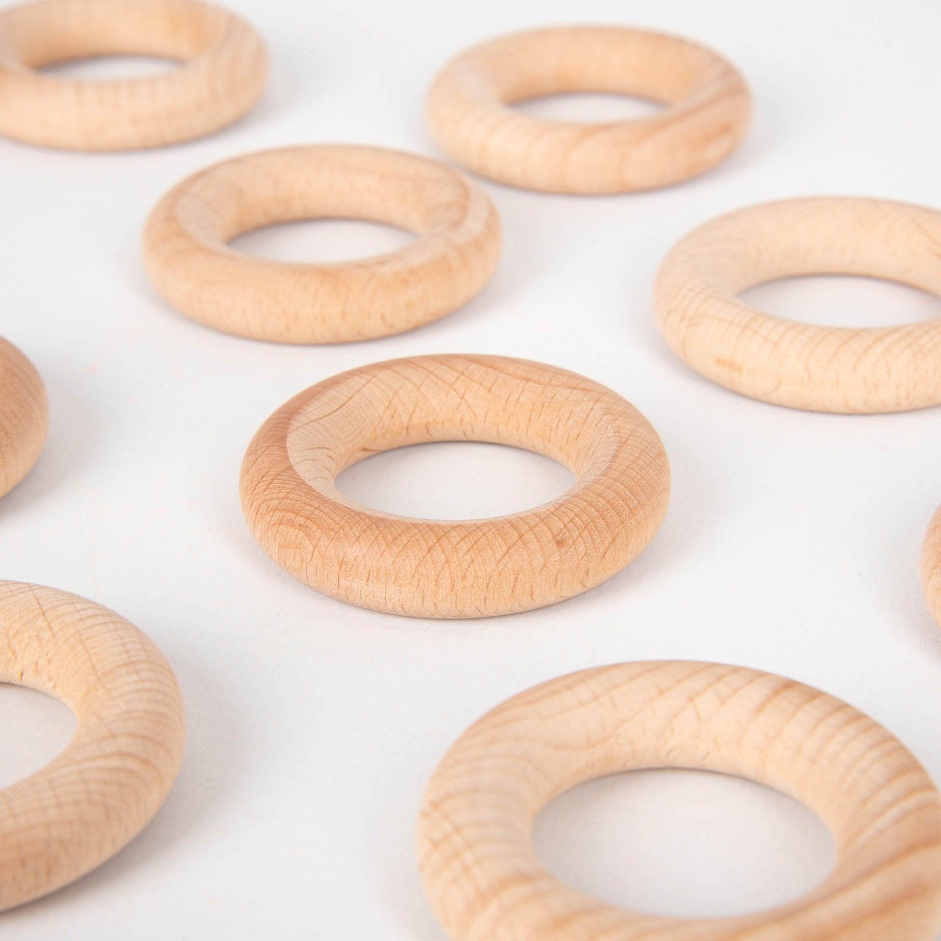 Tickit Natural Wooden Rings Anelli Legno 10 Pezzi 4,8 cm