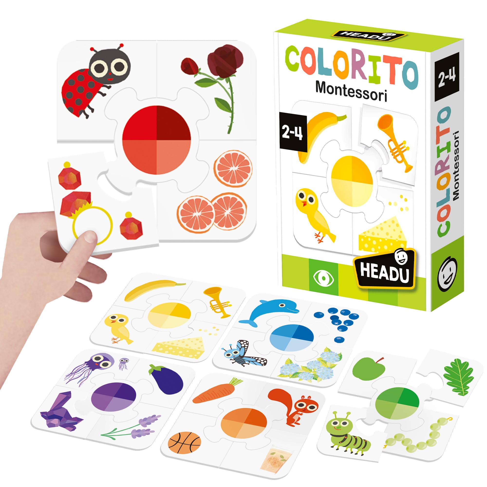 Headu Colorito Montessori puzzle colori 6 puzzle 2-4 anni
