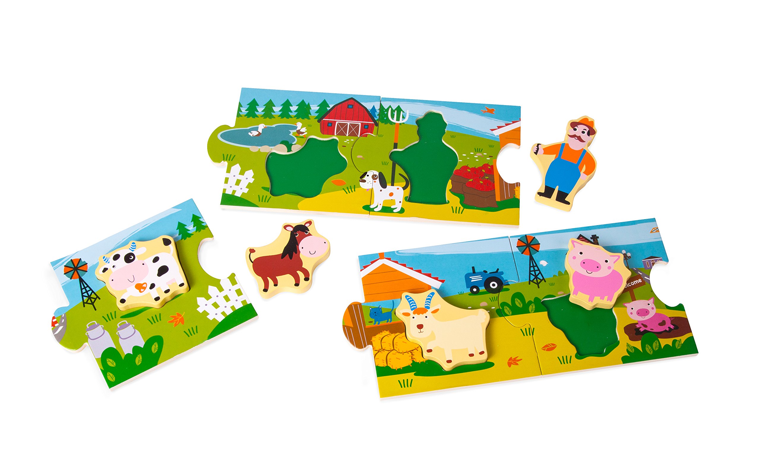 smallfoot 10626 Storypuzzle puzzle fattoria legno 5 pezzi
