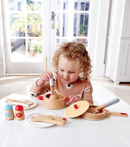 Hape Set Cucina e Servi Legno 13 Pezzi Gioco Ruolo 3 Anni+
