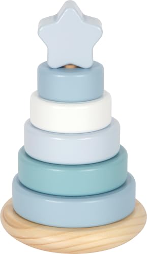 smallfoot Torre a Incastro gioco legno blu 7 pezzi 12 mesi