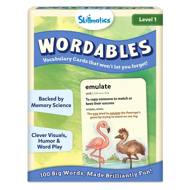 Skillmatics Wordables Level 1 flashcard vocabolario 8 anni
