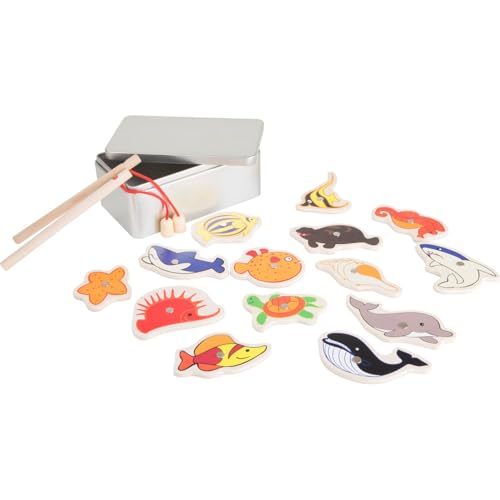 Small Foot 4339 gioco pesca magnetica legno set 2 scatole