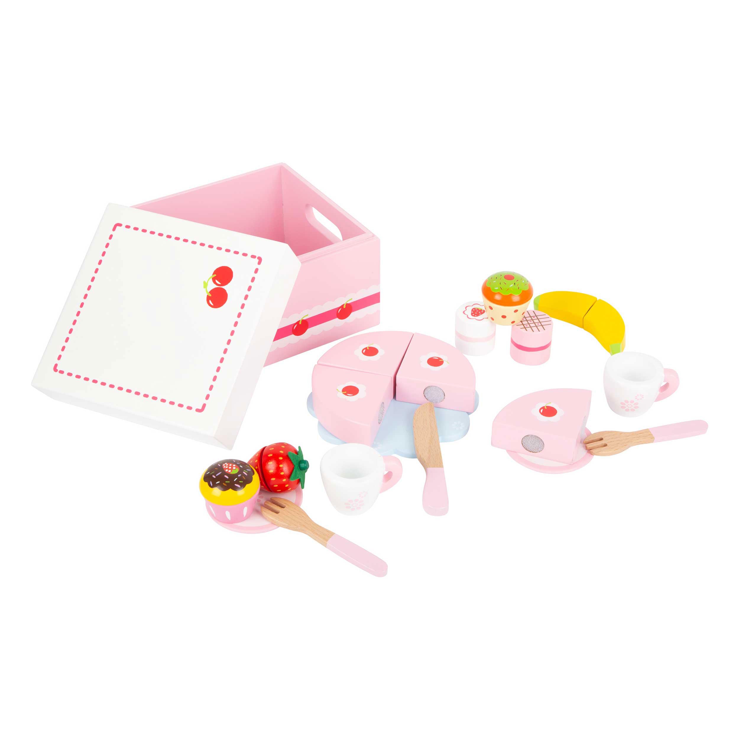 smallfoot 11796 Cassetta dolciumi set cucina legno da 3 anni