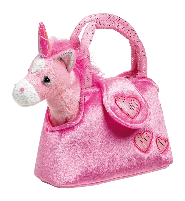 smallfoot Fina 4146 peluche unicorno rosa con borsa 18 cm