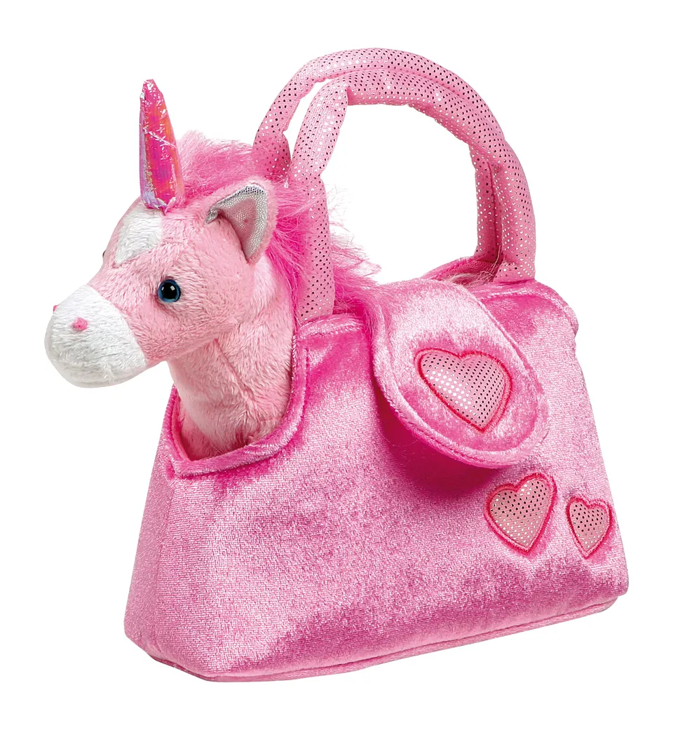 smallfoot Fina 4146 peluche unicorno rosa con borsa 18 cm