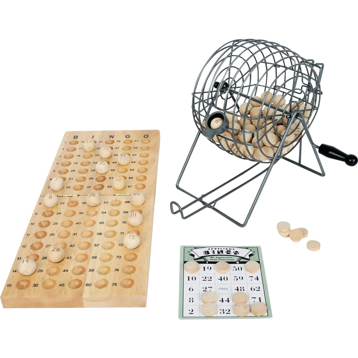 small foot Gioco di Bingo legno tamburo metallo 24 carte