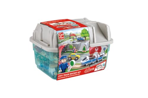 Hape E3771 Set Treno in Città pista legno 48 pezzi