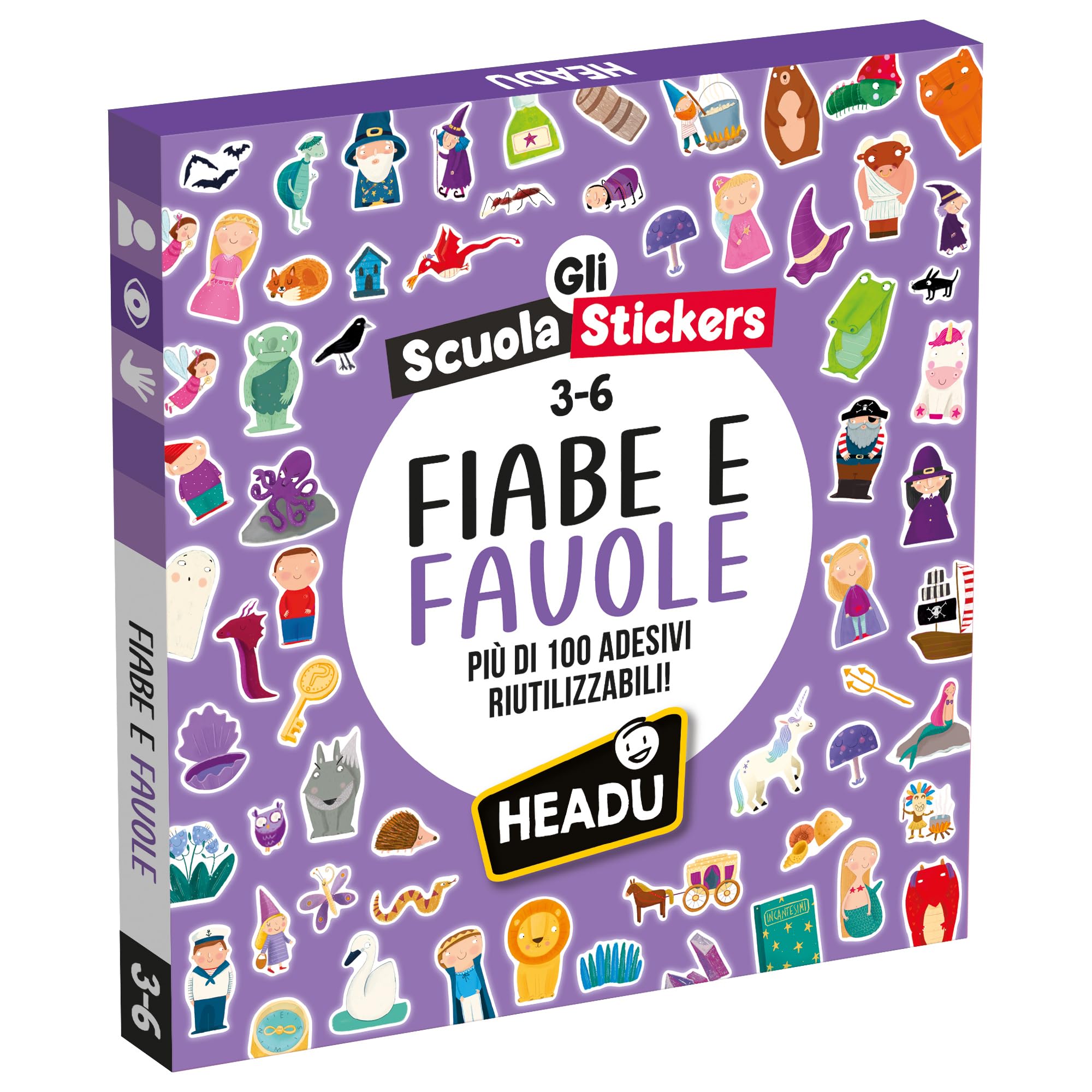 Headu Scuola Stickers Fiabe e Favole gioco educativo 130 stickers