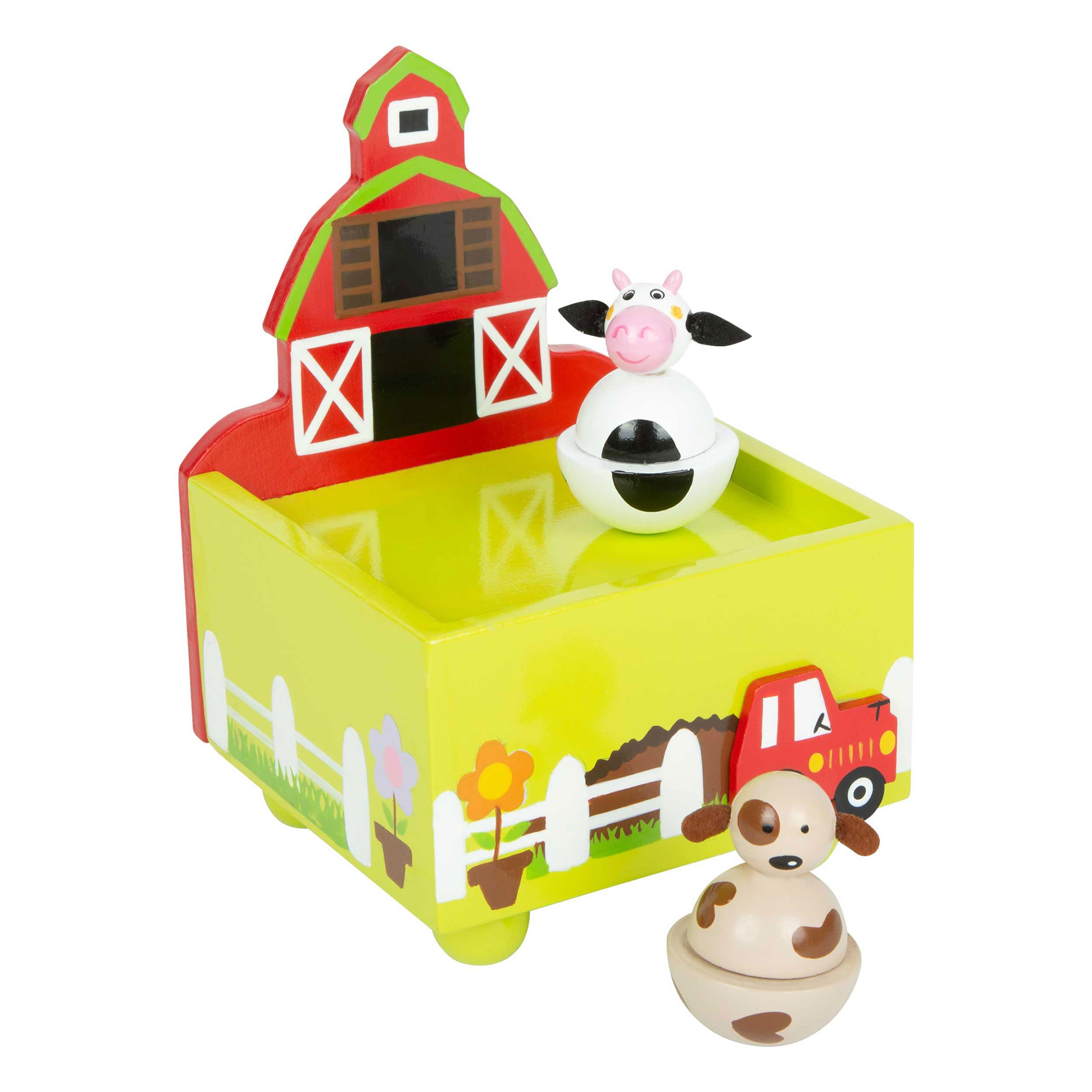 smallfoot 11715 Carillon Fattoria Legno Mucca e Cane