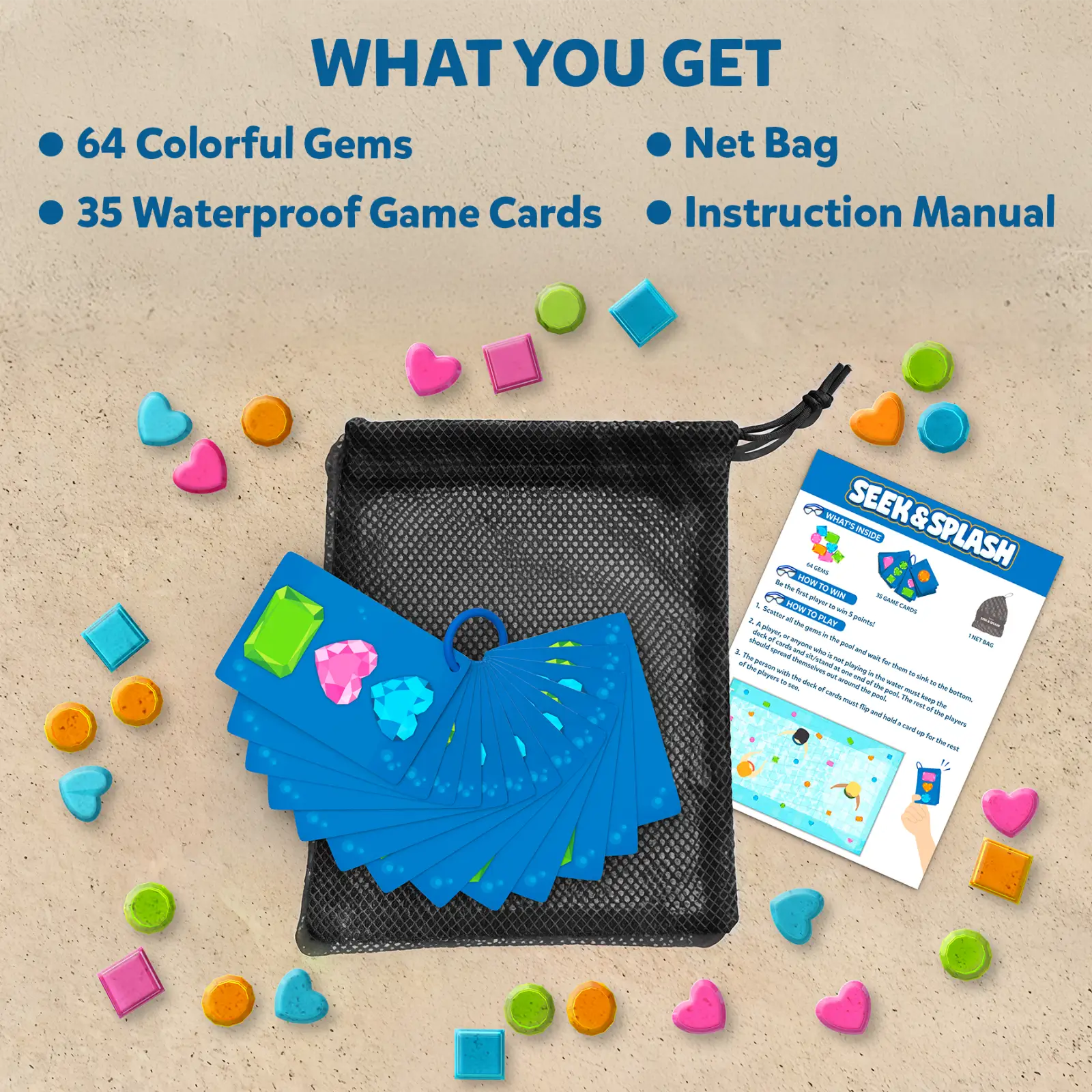 Skillmatics Seek & Splash gioco piscina immersioni gemme