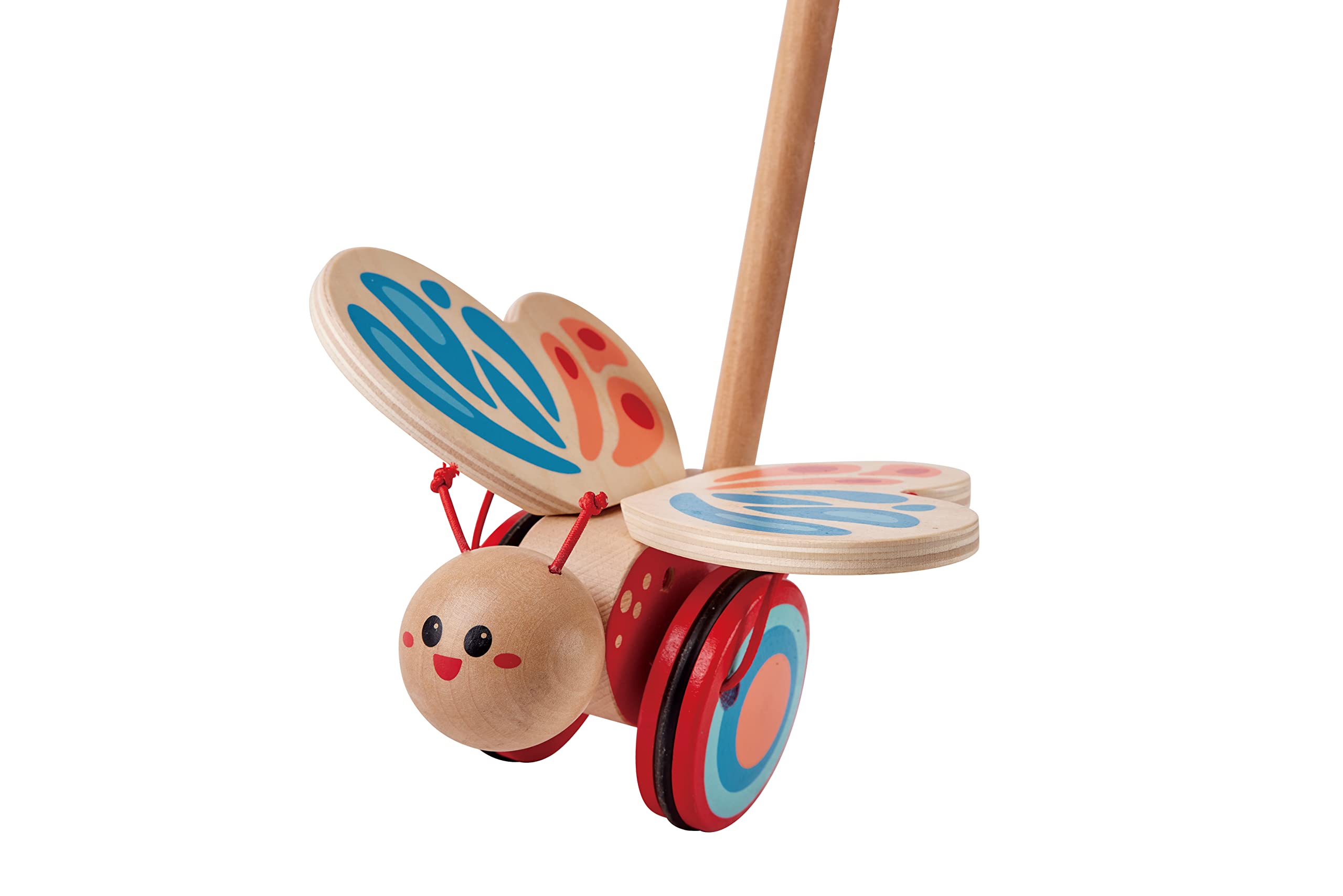 Hape Farfallina Colorata Giocattolo da Trainare in Legno con Ali