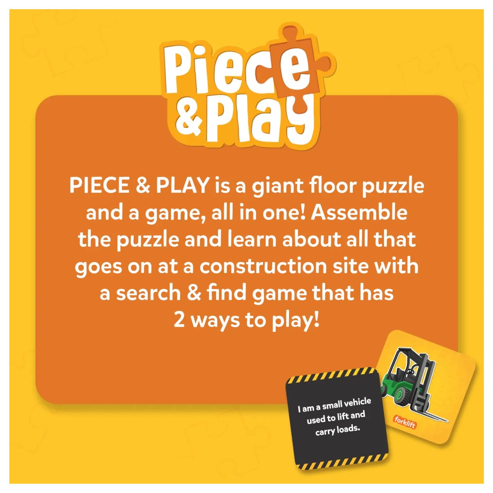 Skillmatics Piece Play Construction Site puzzle pavimento 48 pezzi cantiere