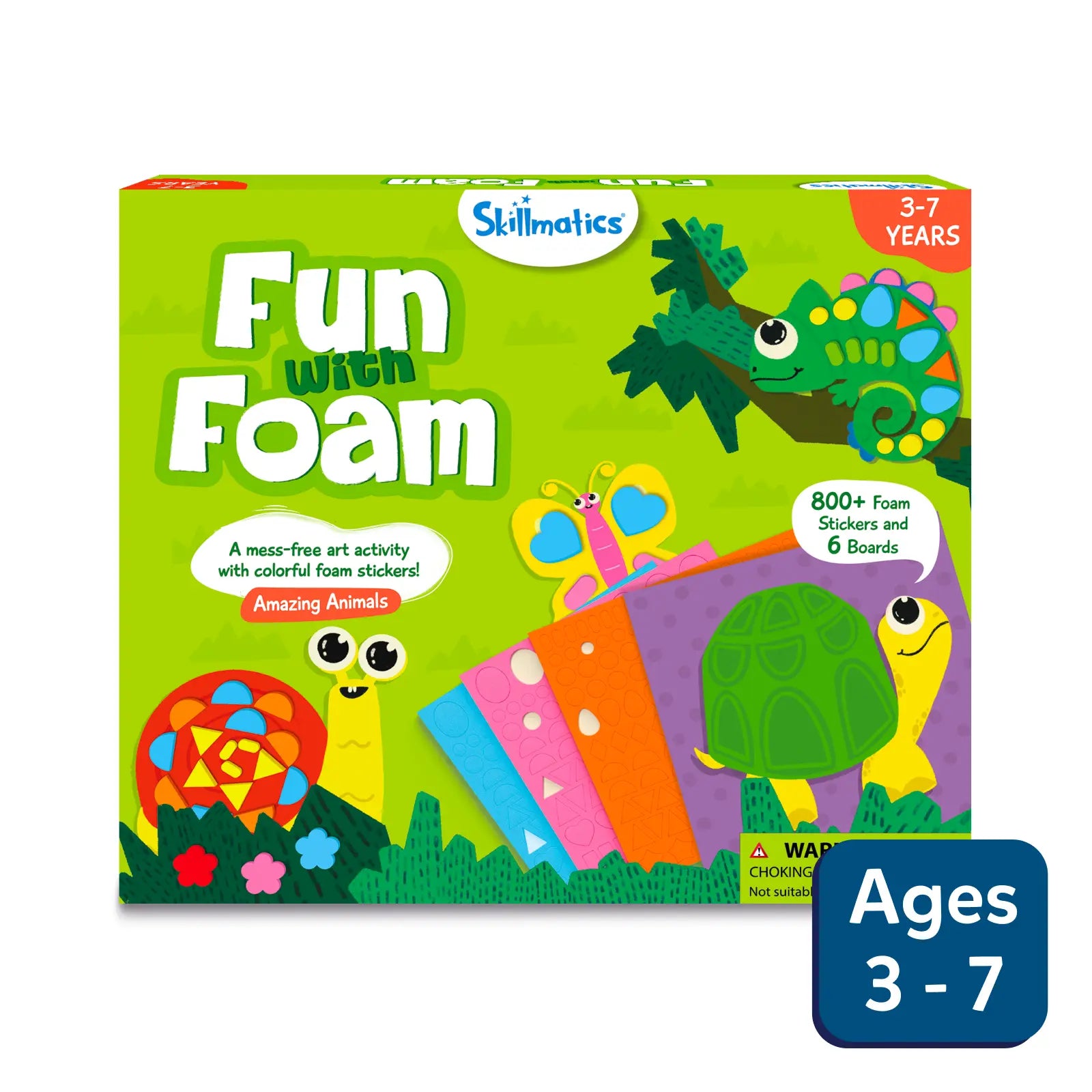 Skillmatics Fun with Foam Amazing Animals sticker art 3-7 anni