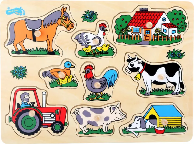 small foot 1767 puzzle fattoria in legno colori
