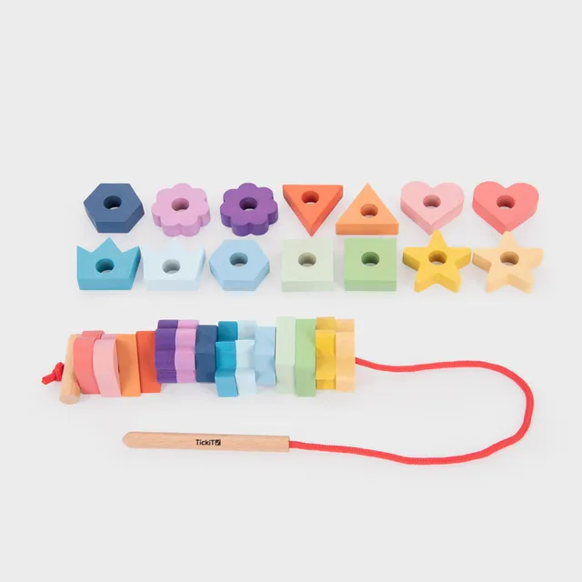 Tickit Rainbow Wooden Forme da Infilare 28 Pezzi in Legno