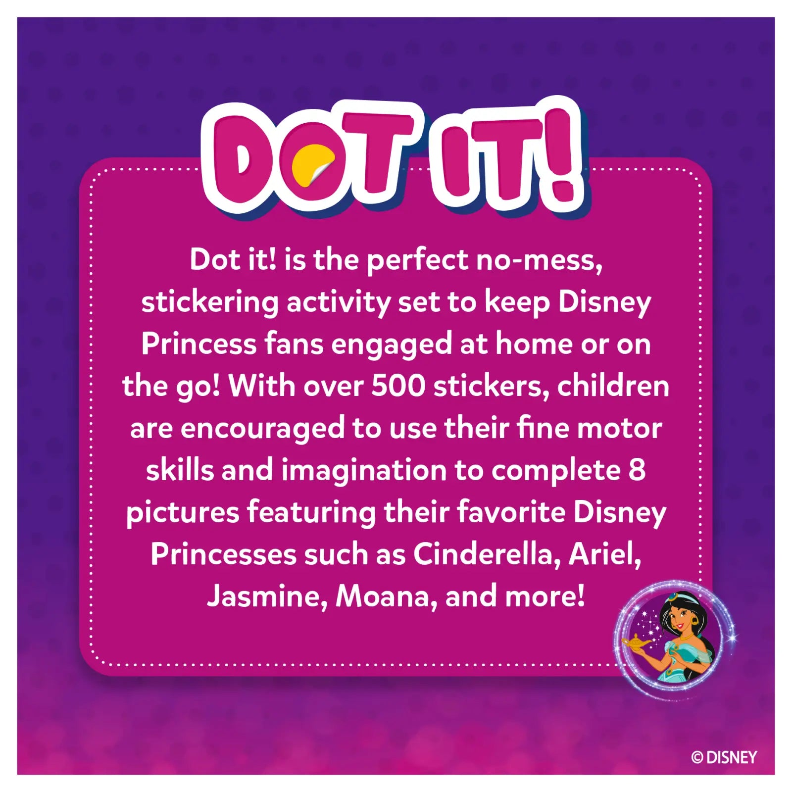 Skillmatics Dot It Disney Princesses stickers arte 3-7 anni