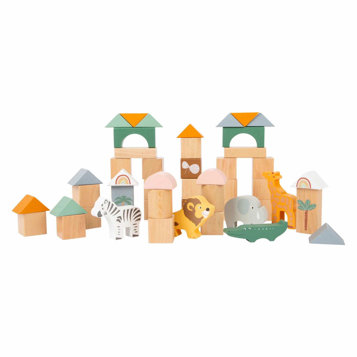 smallfoot Safari 11699 cubetti costruzioni legno 50 pezzi