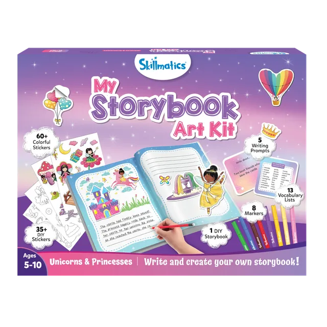 Skillmatics Storybook Art Kit Unicorni libro da creare stickers