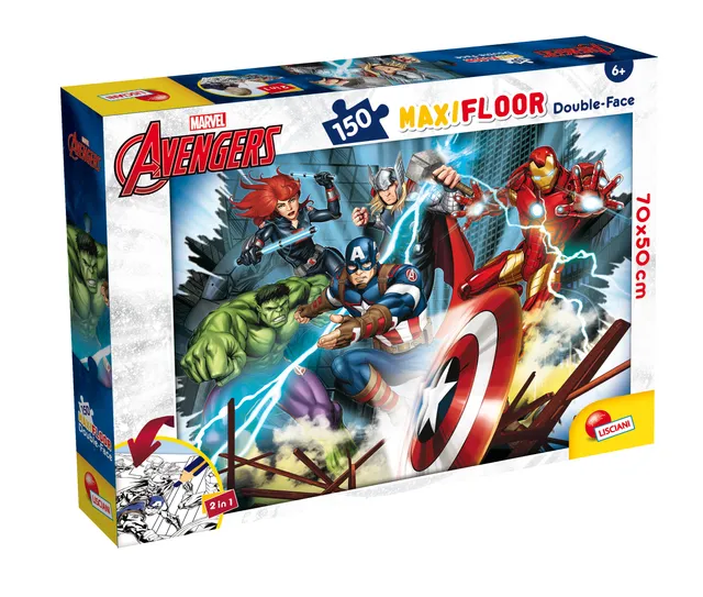 Lisciani Marvel Maxi Floor 150 puzzle Avengers da colorare