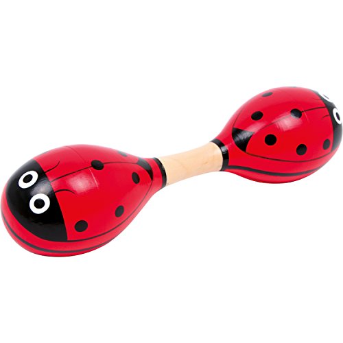 smallfoot maracas coccinella 23 cm set 2 pezzi legno