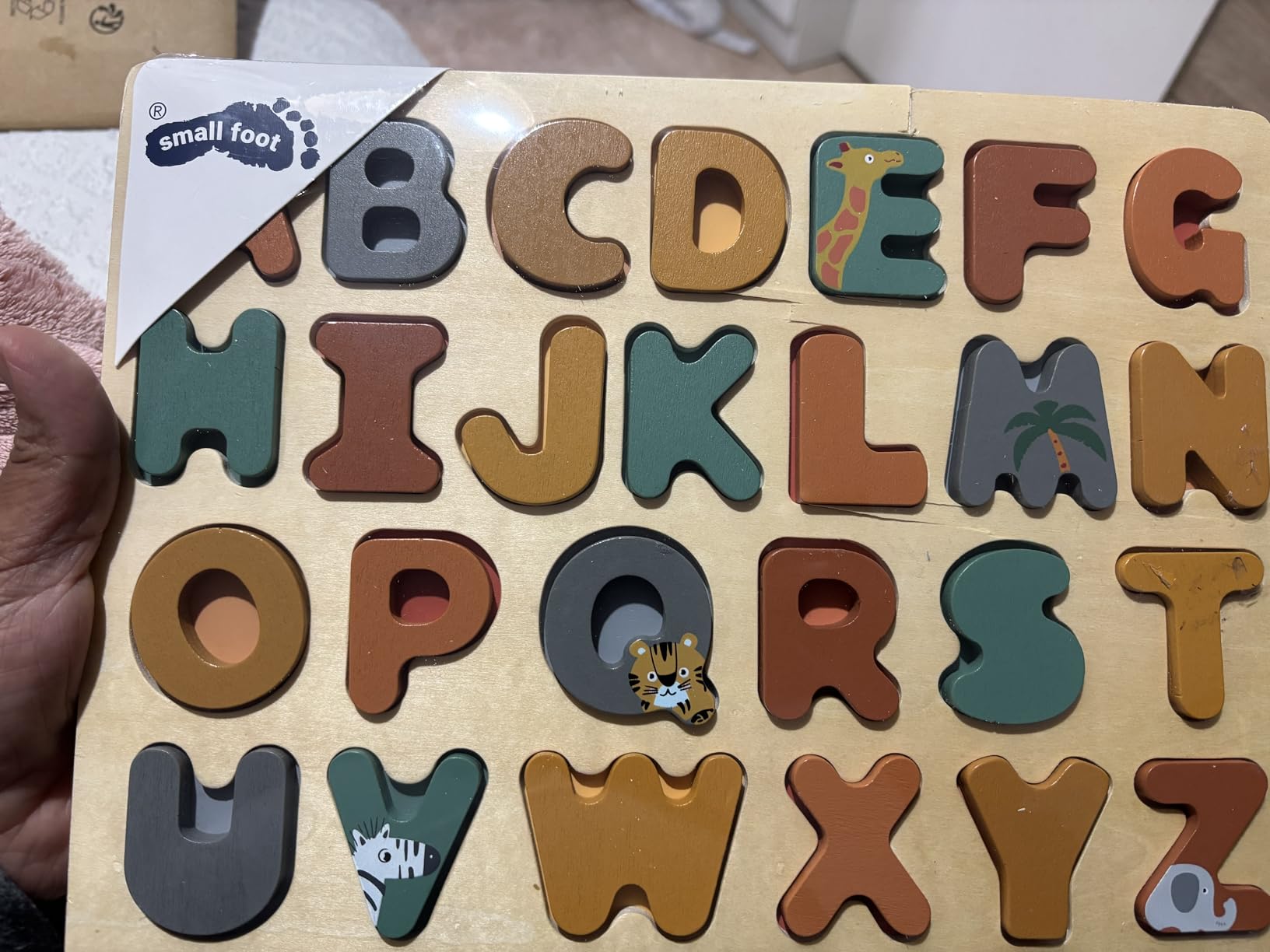 smallfoot 11703 Safari puzzle ABC legno 26 lettere