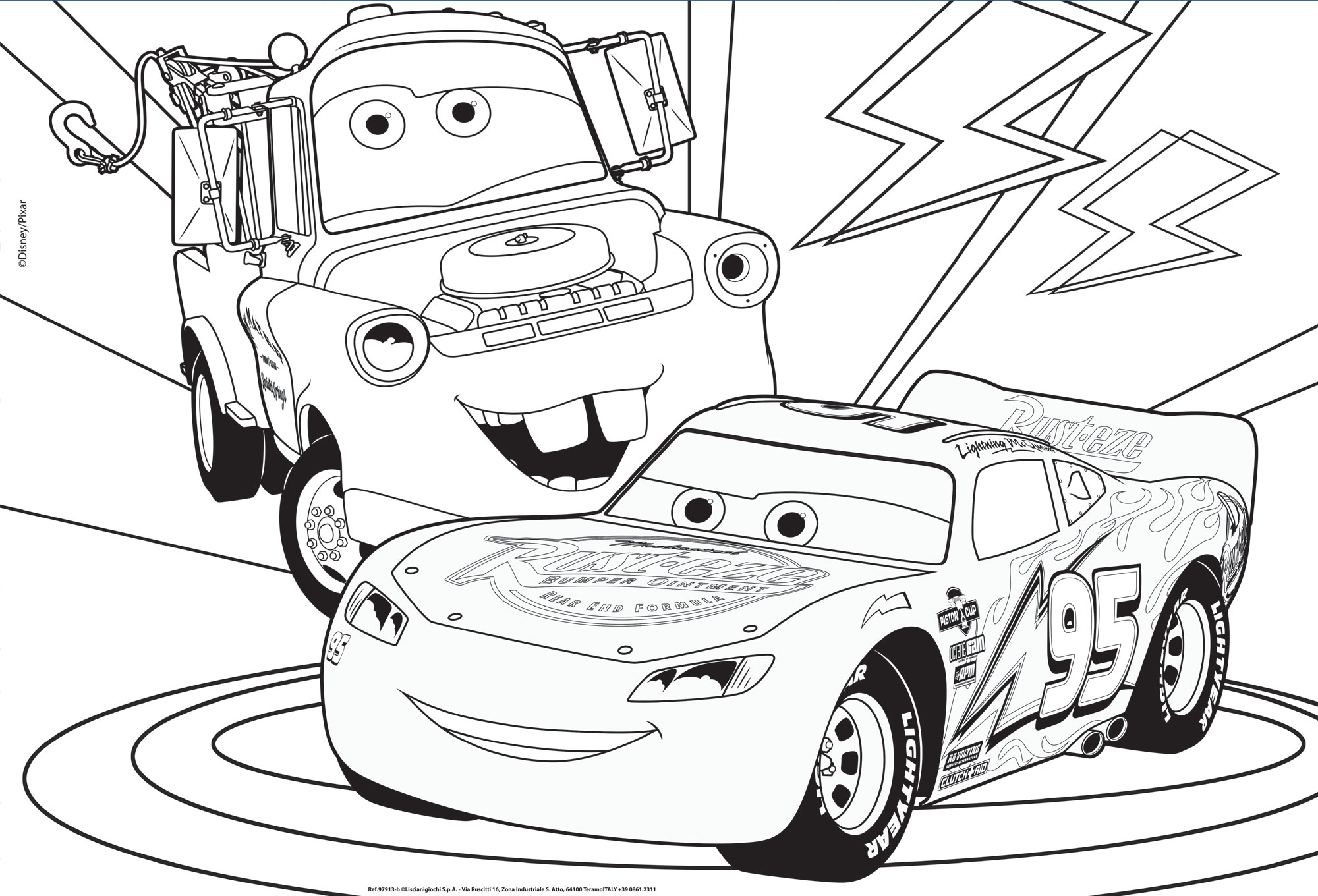 Lisciani Disney Cars Maxifloor puzzle 2x60 pezzi da colorare